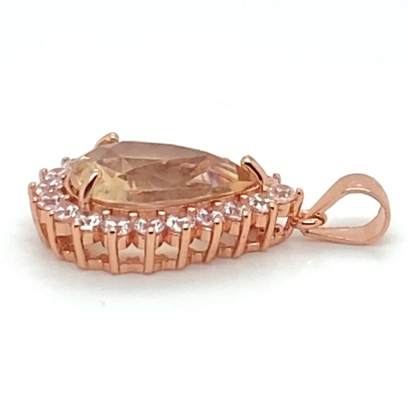 Imperial Topaz 4.00ct Rose Gold Finish Solid 925 Sterling Silver Pendant - Picture 4 of 8
